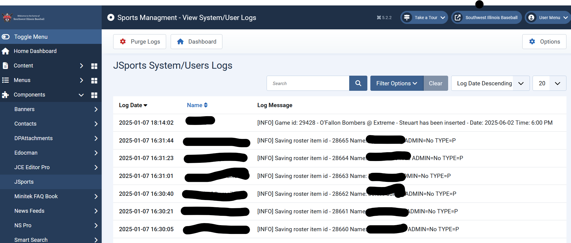 jsports-logs